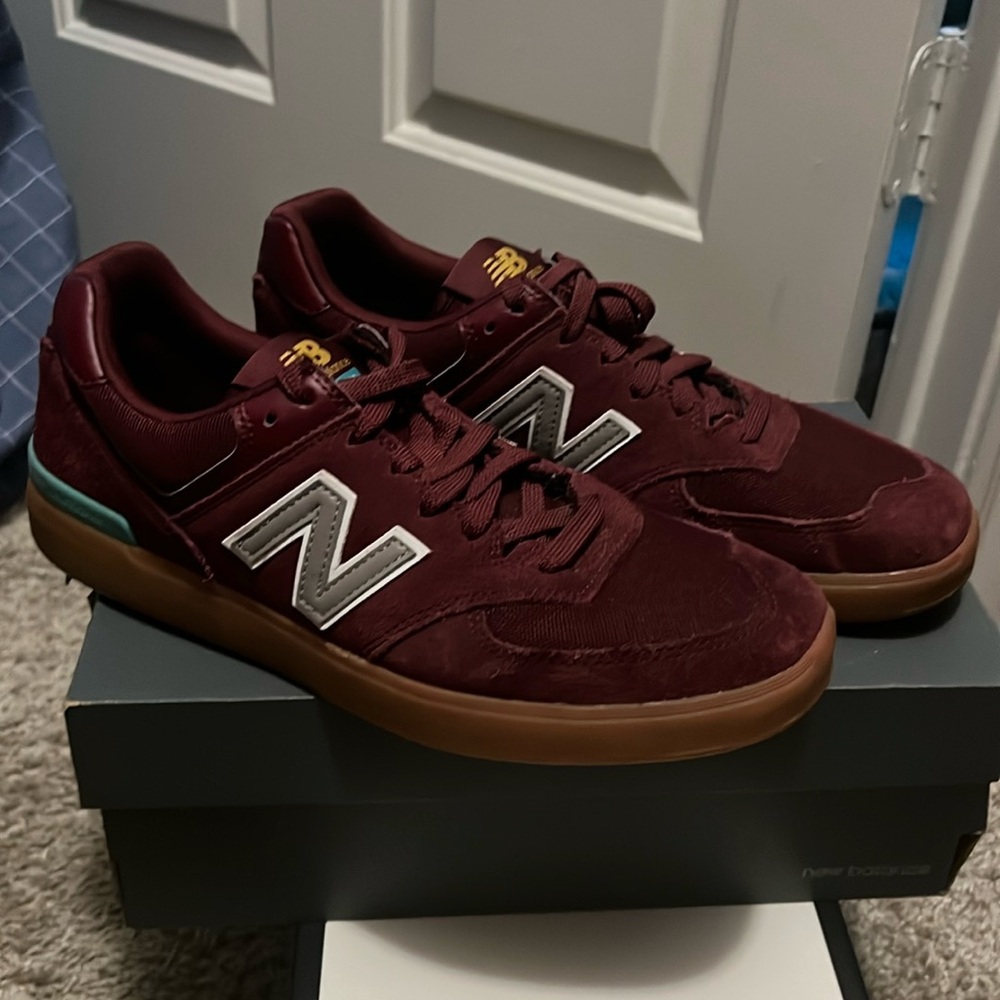 Red new balance 574 size 10 1/2.